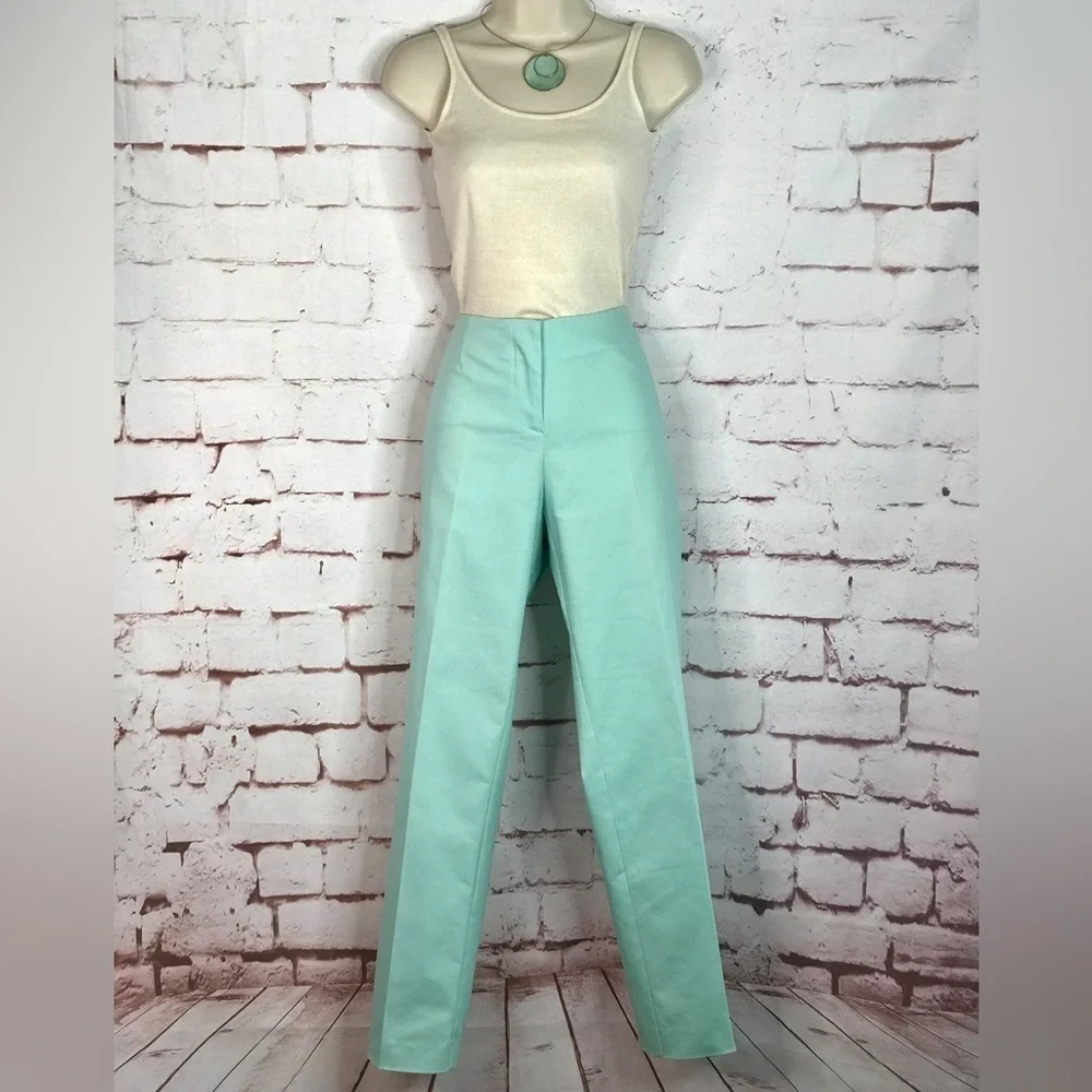 BELLA COLORI Aquamarine Teal Pastel High Waist Tailored Slacks Pants Size 8 - Picture 4 of 16